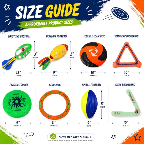 Miniatura 2 de Juego combinado deportivo 8 en 1 – Los mejores juegos familiares al aire libre para patio trasero con fútbol de espuma, discos voladores, anillos