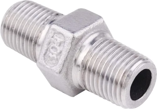 Miniatura 5 de Pezón hexagonal macho de 1/8 pulgadas NPT – Acero inoxidable 304 roscado para kit de preparación, aplicación de tubería casera (paquete de 5)