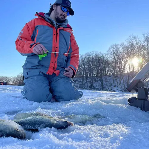 Miniatura 9 de Nordic Legend Aurora Series Traje de pesca en hielo, baberos y chaqueta aislados, equipo impermeable para pesca en hielo y motos de nieve