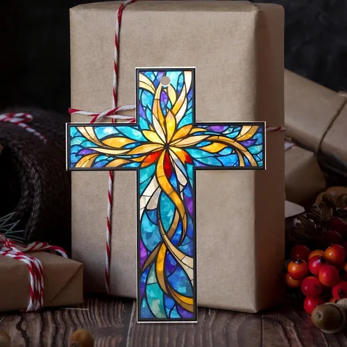 Miniatura 8 de FLAGWIX Regalos Cristianos de Navidad para Mujeres Fe - Adornos Acrílicos 2025 para Decoraciones de Árbol - Adorno de Cruz de Navidad, Regalos