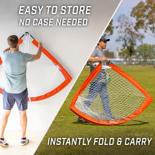 Miniatura 4 de GoSports - Arcos de fútbol portátiles para niños, 13 opciones de color, elige 4 x 3 pies o 6 x 4 pies, redes desplegables de tono de equipo para Rojo