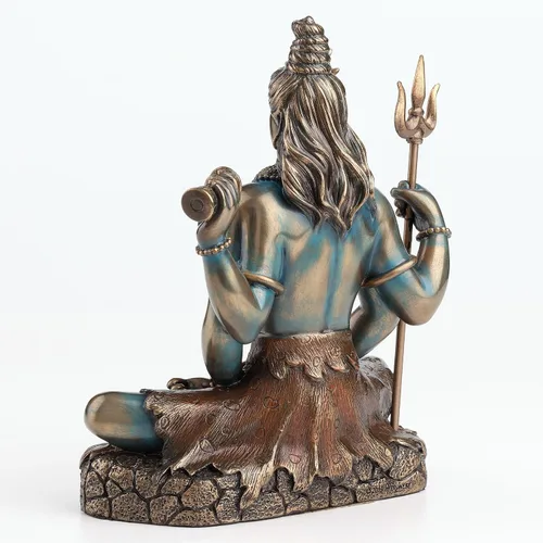 Miniatura 7 de Veronese Design Lord Shiva in Lotus Pose Hindu God Destroyer of Evil - Estatua de resina de 6.2 pulgadas de alto, acabado en bronce