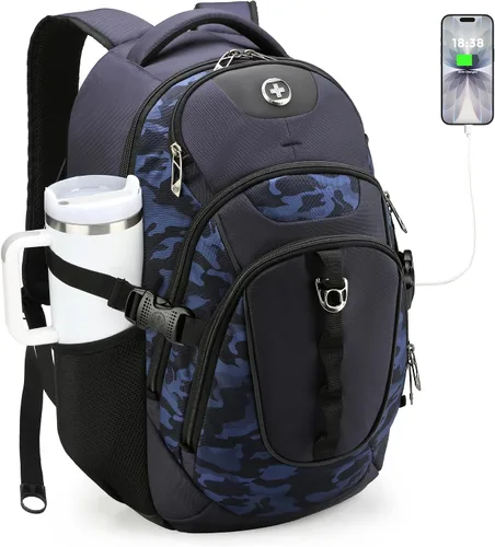 Miniatura 15 de swissdigital Mochila para portátil de viaje de negocios, para hombre y mujer, con puerto de carga USB inteligente, compatible con portátiles de 15.6