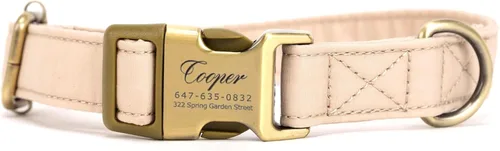 Collar de perro personalizado con nombre y número de teléfono grabado, collar ajustable personalizado para cachorros, collar de algodón orgánico
