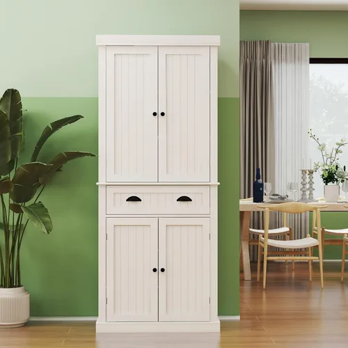 Gabinete de despensa de cocina independiente de 72 pulgadas, armario de almacenamiento alto con puertas y estantes para cocina, armario de cocina
