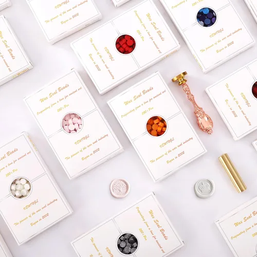 Miniatura 2 de VEWINGL 250 unidades de cuentas de cera para sellos de cera, tarjetas, invitaciones de boda, embalaje de vino, envoltura de regalo, sobres
