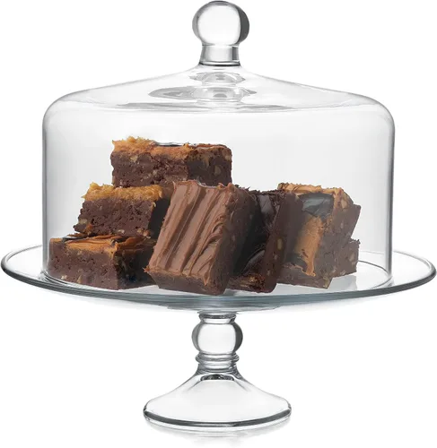 Miniatura 7 de Libbey Selene Juego de Soporte de Servicio de 3 Niveles, Elegante Soporte de Postre de Vidrio de Estilo Curvo, Soporte de Postre de 3 Niveles Apto