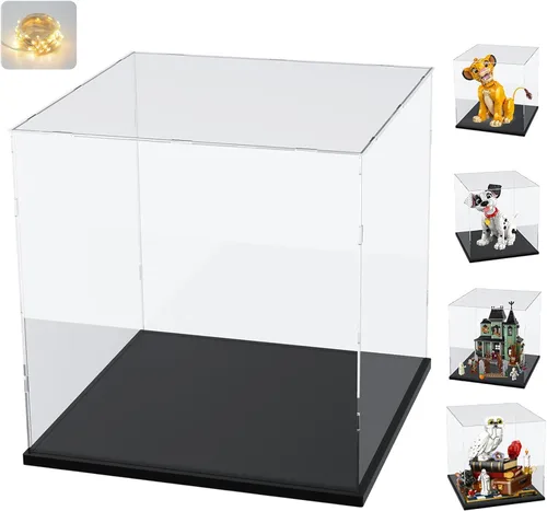 Miniatura 32 de Vitrina de acrílico transparente engrosada para coleccionables Lego 75325, caja transparente de autoensamblaje, gran protección antipolvo con base