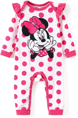 Miniatura 19 de Disney Stitch Princess Cenicienta Ariel Minnie Winnie Baby Girls - Mameluco de manga larga con volantes para recién nacidos y niños pequeños