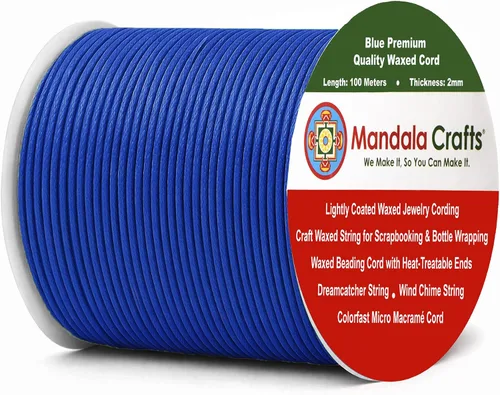 Miniatura 114 de Cuerda Mandala Crafts 0.03 pulgadas 109 yardas para hacer joyería, artesanía, macramé, cuerda de algodón encerado Negro