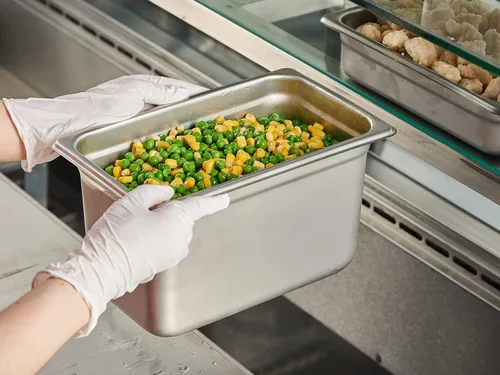 Miniatura 2 de CURTA Paquete de 6 Bandejas Gastronómicas Anti-Atasco para Hotel, Tamaño 1/4 de 6 Pulgadas de Profundidad, Bandeja Comercial NSF de Acero Inoxidable