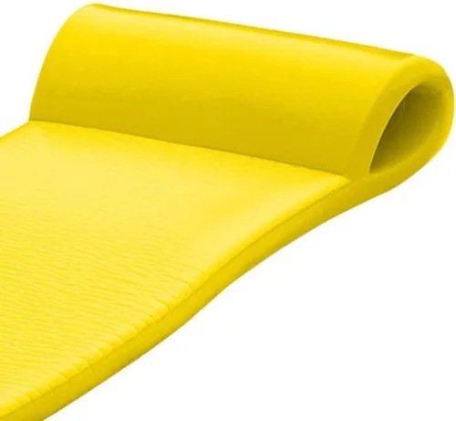 Miniatura 8 de TRC Recreation Sunsation - Paquete de 2 flotadores de espuma gruesa de 1.75 pulgadas de grosor, azul Bahama y amarillo con reposacabezas