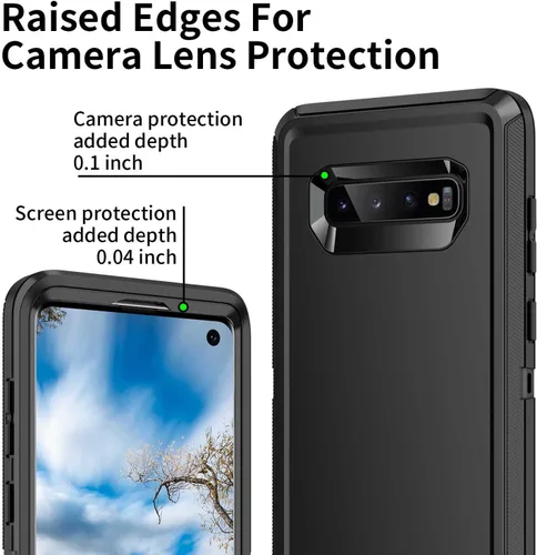 Miniatura 4 de Funda para Galaxy S10, [sin protector de pantalla] resistente a prueba de golpes, polvo y caídas, 3 capas de protección completa del cuerpo, funda