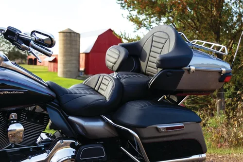 Miniatura 7 de Asientos para motocicleta Mustang 79006 Super Touring Deluxe de una pieza para Harley-Davidson Electra Glide Standard, Road Glide, Road King