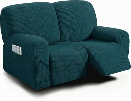 Miniatura 19 de ULTICOR - Juego de 8 fundas para sofá reclinable de jacquard, fundas para sofá reclinable elásticas para 3 cojines, gruesas, suaves, lavables Gris