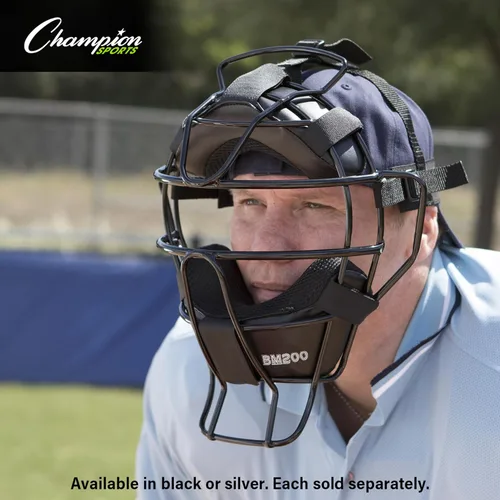 Miniatura 6 de Champion Sports Ultra Lightweight Umpire Face Mask – Baseball & Softball Umpire Equipment, Steel Frame, Leather Padding