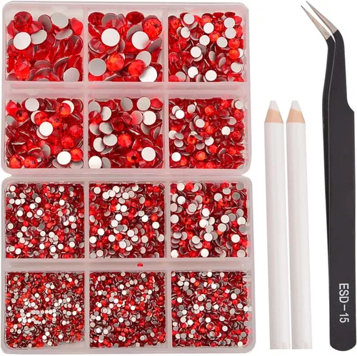 Miniatura 100 de NCB 288 diamantes de imitación de cristal redondos para arte de uñas, con parte trasera plana, para hacer accesorios de bricolaje, zapatos, ropa