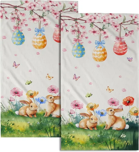 Miniatura 15 de Giwawa Juego de 2 toallas de mano vintage con diseño de oso y ciervo, diseño de alce y árbol, toalla de cara súper suave para baño, cocina, hombre