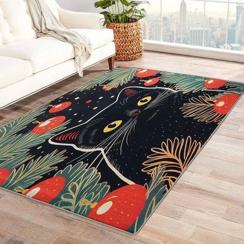 Miniatura 14 de Alfombra de oso de 2 x 3 pies, alfombra de Navidad para entrada, sala de estar, dormitorio, alfombra de animales salvajes, decoración de habitación