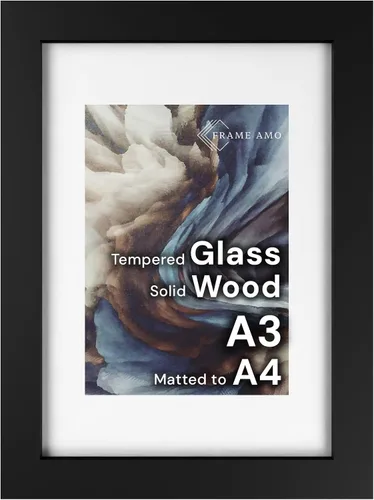 Miniatura 73 de Frame Amo Marco de póster de madera maciza de 13 x 19 pulgadas, color natural, tapete blanco para imagen de 11 x 17 pulgadas, parte frontal