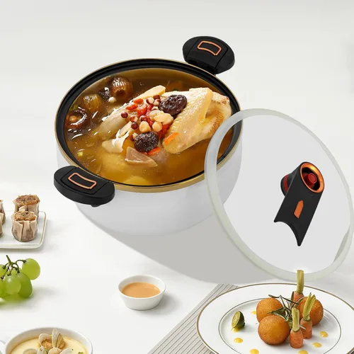 Miniatura 9 de Olla a presión micro de 8.45 cuartos de galón, antiadherente, utensilios de cocina para microondas, olla versátil con tapa, olla grande inferior