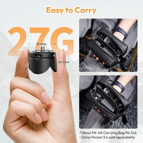 Miniatura 4 de ULANZI PK-08 Mini Trípode de Bolsillo para DJI Osmo Pocket 3, Trípode Mini Multiusos con Tornillo de Montaje de 1/4' para Insta360 X5 X4 X3