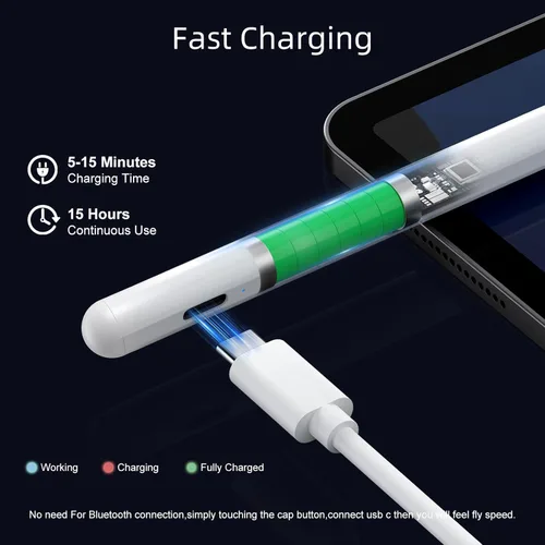 Miniatura 3 de Lápiz óptico para iPad con rechazo de palma y carga rápida, lápiz activo compatible con Apple iPad Pro (2018-2022) (11/12.9 pulgadas), iPad Air