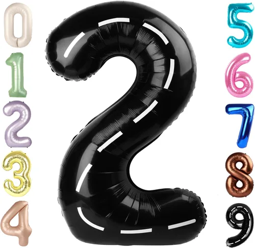 Miniatura 423 de Globos de números de 5 globos de 40 pulgadas, decoraciones de cumpleaños azules para niños y niñas, globos de números azul marino grandes