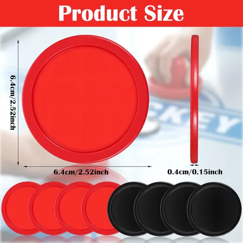 Miniatura 2 de TIESOME Discos de hockey de 2.5 pulgadas, 8 piezas de discos profesionales de hockey de aire para mesa de hockey de aire compatibles con empujadores