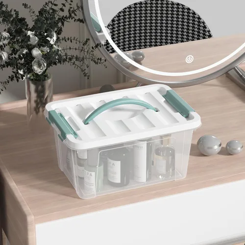 Miniatura 2 de Yuright Contenedor de plástico transparente de 6 cuartos de galón con tapa, paquete de 2 cajas de almacenamiento con pestillo