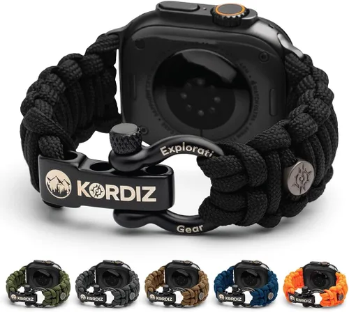 Miniatura 16 de KORDIZ Survivor - Correa de nylon paracord para Apple Watch compatible con Apple Watch ULTRA 3, ULTRA 2 / 1 [49mm] y Series 11, 10, 9, 8, 7-1, SE3