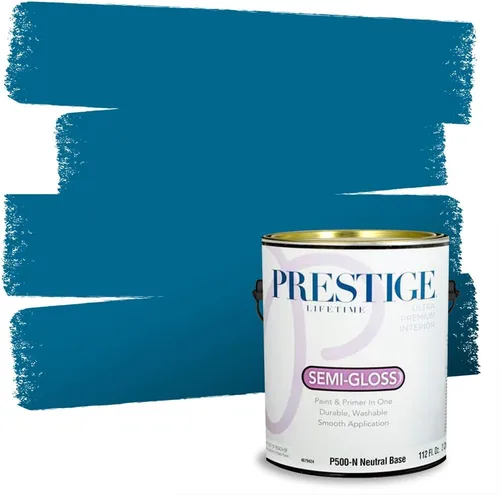 Miniatura 27 de Prestige Paints. - Base y pintura para exteriores en un solo galón, 1 galón. plano, comparable con Sherwin Williams Topsail. SW159-azul hechizante.