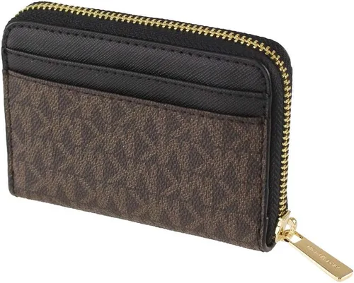 Miniatura 4 de Michael Kors Jet Set - Estuche para tarjetas con cremallera y logotipo de viaje MarrónNegro