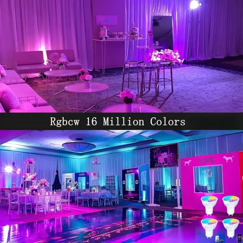 Miniatura 6 de Bombillas LED inteligentes GU10 regulables con cambio de color, foco GU10 RGB, foco LED WiFi y Bluetooth compatible con Alexa Google, 16 millones
