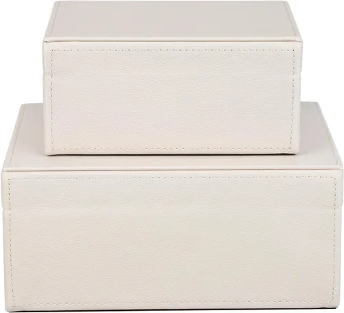 Miniatura 8 de HofferRuffer Cajas de Joyería de Cuero Sintético, Cajas Decorativas Organizador de Accesorios de Almacenamiento con Decoración de Herrajes Dorados