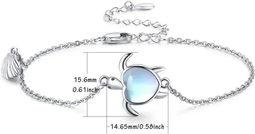 Miniatura 7 de Palpitate Sea Turtle Anklet Bracelets for Women 925 Sterling Silver Sea Turtle Anklets Layered Beach Jewelry Christmas Gifts Adjustable
