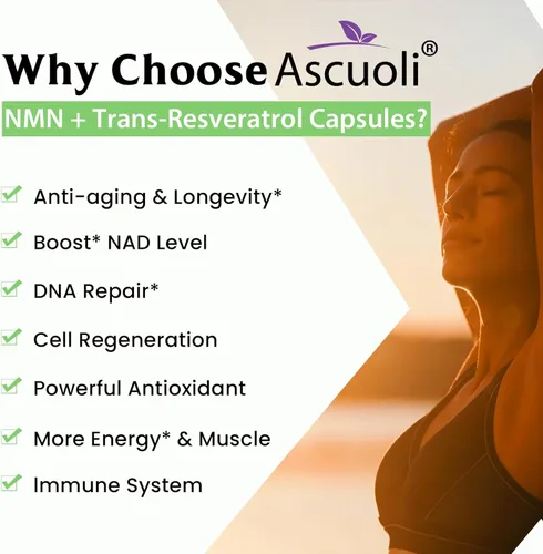Miniatura 3 de 99% Ultra Pureza NMN 500 mg + Trans-Resveratrol 600 mg, 1150 mg NMN Resveratrol Suplemento, Fórmula Avanzada 3 en 1 para Boost* NAD, Célula, Inmune