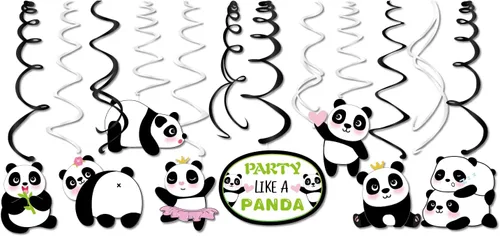 Miniatura 4 de 30 piezas de panda colgante en remolino, decoraciones de remolino colgante para el techo de pandas, decoraciones para niñas y niños, hogar, aula