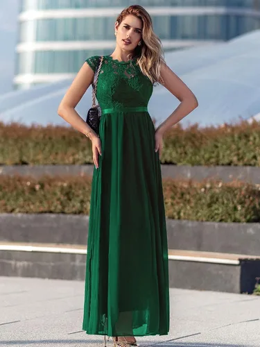 Miniatura 3 de Miusol - Maxi vestido floral con encaje para fiesta de noche y uso formal para mujer