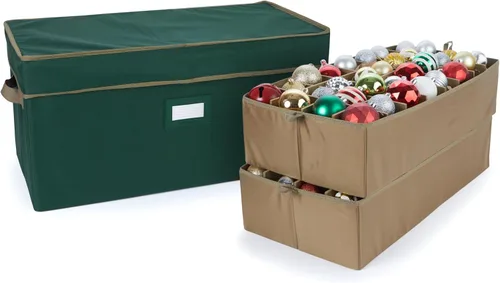 Miniatura 17 de Covermates Keepsakes – Caja de almacenamiento ajustable de 72 piezas – Capacidad para adornos de 4 pulgadas – Resistente – Asas – apilables