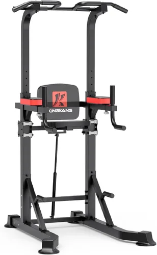 K KiNGKANG Power Tower Dip Station, Multi-Function Assistive Trainer Pull Up for Home Gym Muscle Building and Beginner Exercises,Load 450LBS Negro