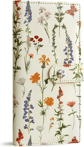 Miniatura 10 de Unilily Cartera delgada para mujer, con bloqueo RFID, de piel vegana, plegable, tarjetero con 2 ventanas de identificación y bolsillo con Verde