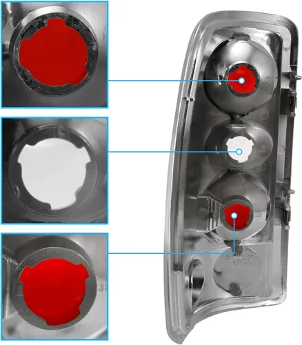 Miniatura 5 de AmeriLite Juego de luces traseras de freno cromadas de repuesto para Chevy Suburban/Tahoe - lado del pasajero y del conductor Cromo