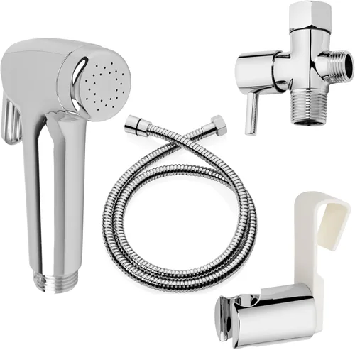 Miniatura 6 de Brondell PS-91C PureSpa Essential – Pulverizador manual de bidé para inodoros, incluye manguera de metal en espiral y funda, temperatura ambiente
