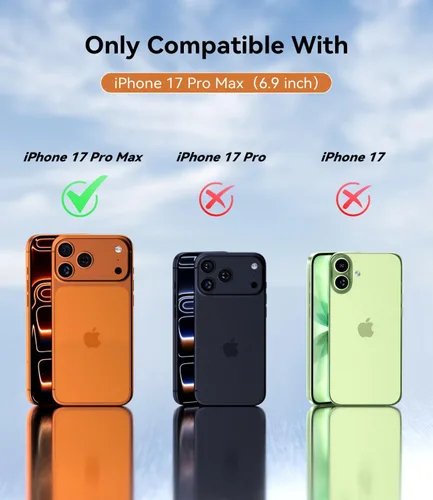 Miniatura 2 de imluckies Funda compatible con iPhone 17 Pro Max de 6.9 pulgadas con cubierta para cámara, parte trasera de policarbonato duro y parachoques suave