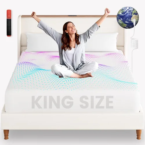 Miniatura 10 de LARMACE Grounding Sheets - Sábanas tamaño King, 12% fibra de plata pura y 88% algodón orgánico, sábanas de tierra – Sábanas con infusión de plata