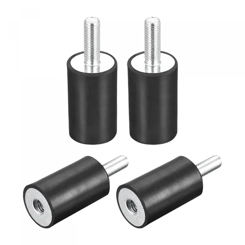 Miniatura 16 de uxcell Amortiguador de choque D20mmxH15m m del aislador de la vibración del macho/femenino de los soportes 4pcs M6 de goma