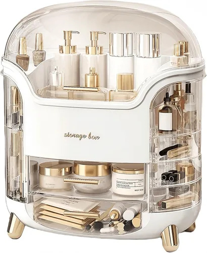 Omeily Organizador de Maquillaje Grande para Encimera Organizador de Tocador Organizador de Cosméticos Caja de Almacenamiento de Maquillaje