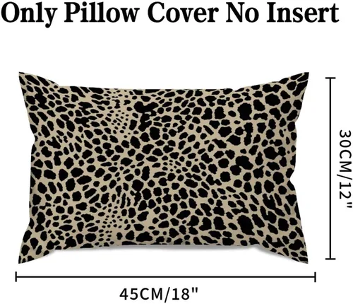 Miniatura 2 de Fundas de almohada con estampado de leopardo y guepardo negro y marrón, 12 x 18 pulgadas, fundas de cojín de granja para sofá, sala de estar