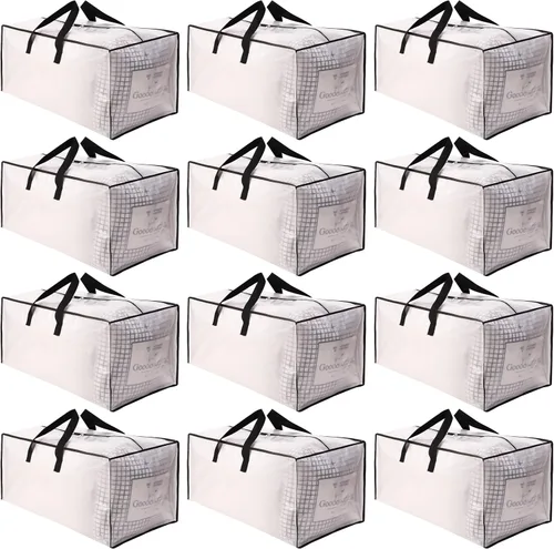 Miniatura 12 de SWEET DOLPHIN Paquete de 8 bolsas de mudanza resistentes de 200 libras con asas envolventes, bolsas de almacenamiento extra grandes para ahorrar
